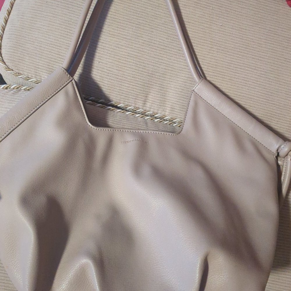 Elizabeth and James faux cream tan leather hobo knot shoulder bag